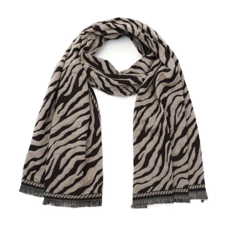 Scarf Coffee Zebra print