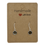 Earrings Small Silver & Crystal Charm Grey 