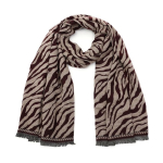 Scarf Burgundy Zebra print 