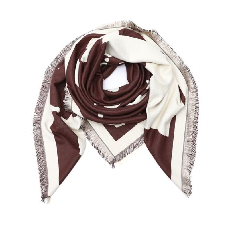 Luxury triangle scarf Coffee Zebra