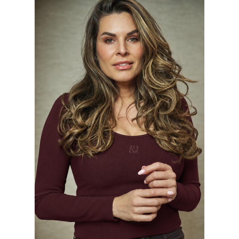 Travel rib long sleeve June Bordeaux