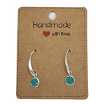 Earrings DQ Metal & Crystal Charm Mint Turquoise