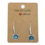 Earrings DQ Metal & Cabochon Small Blue