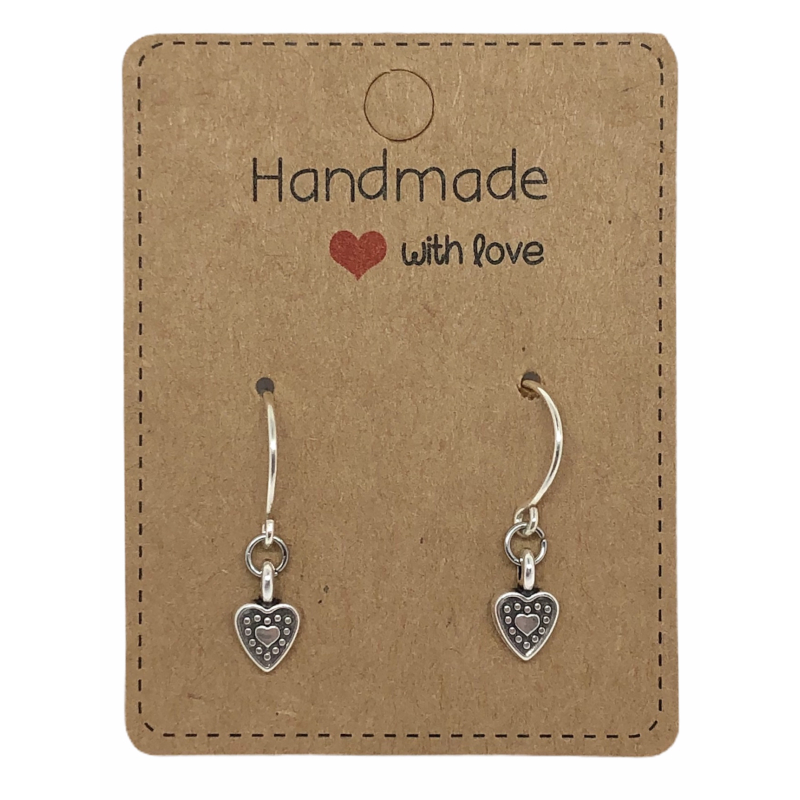 Earrings Small Silver & Hearts