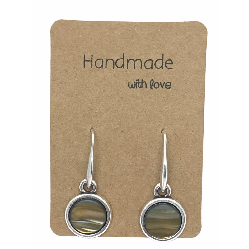 Earrings DQ Metal with Blue& Yellow Cabochon