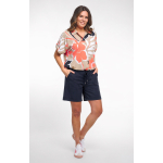 Travel blouse Georgina Coral/Navy