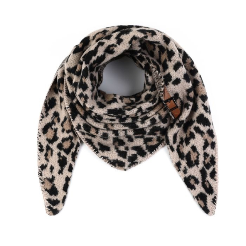 Leopard triangle scarf 