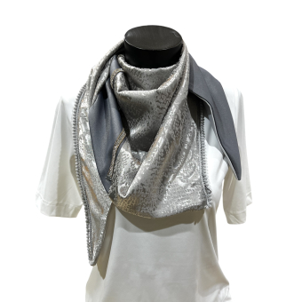 Handmade Scarf Grey With print 