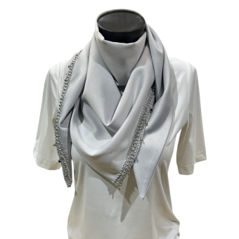 Handmade Light grey scarf with charms
