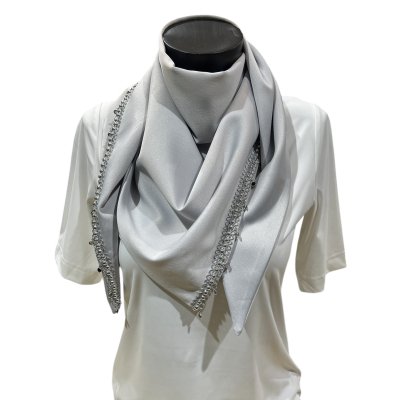 Handmade Light grey scarf with charms