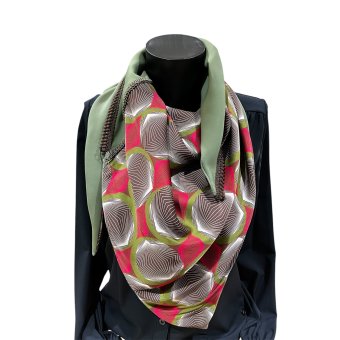 Triangel Scarf Green Pink