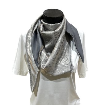 Handmade Scarf Grey With print 