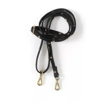 Slimline Leather Phone/Bag Strap Gold Studs Black