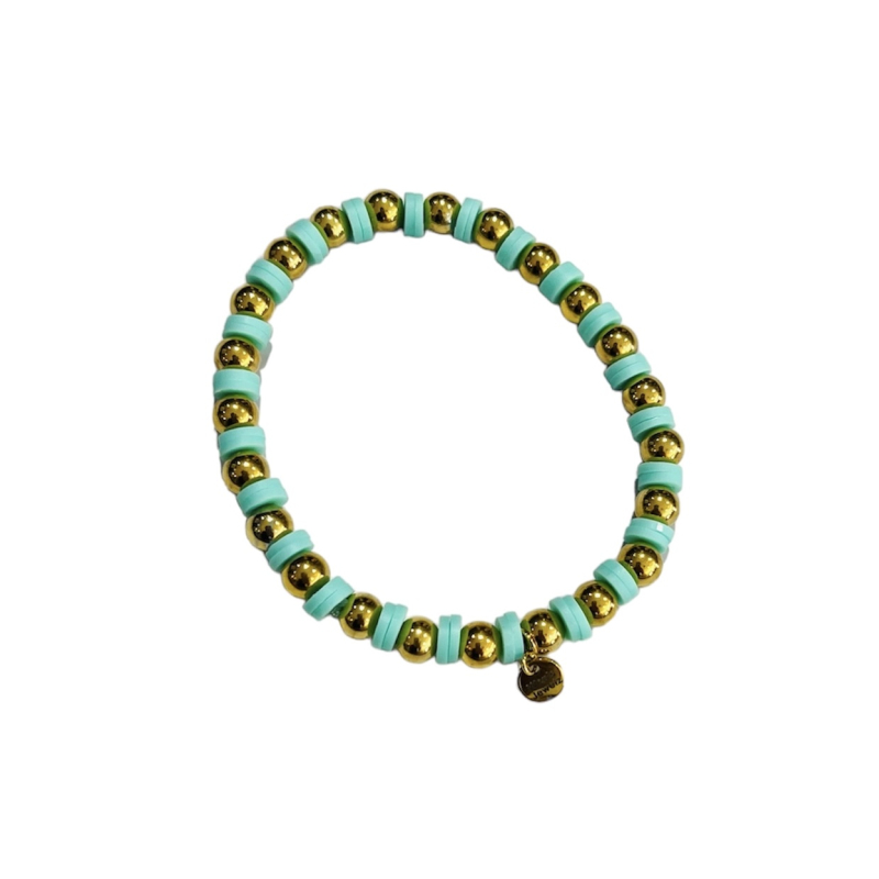 Bracelet SST beads gold & green