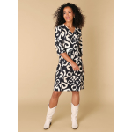 Dress black/off white print Rochelle