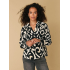 Blouse black/off white print Rianna