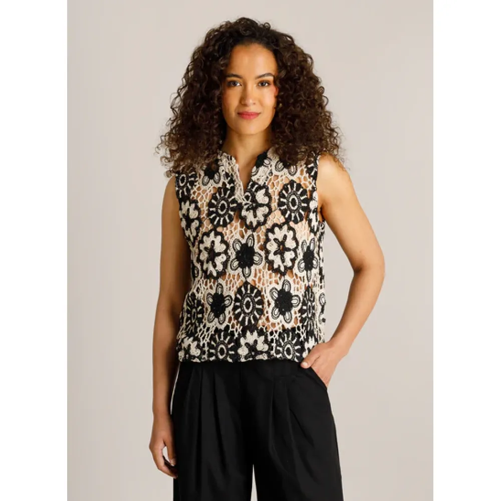 Top Ceylin knitted black print
