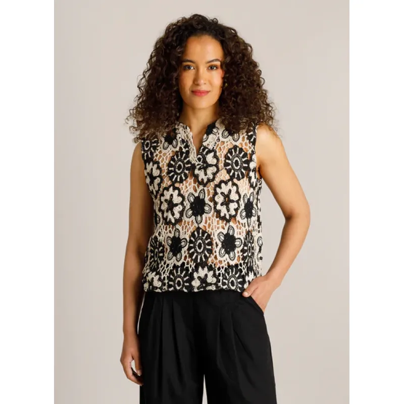 Top Ceylin knitted black print