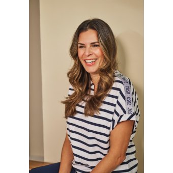 Top Marit Navy White