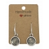 Earrings DQ Metal & Cabochon Grey and Silver Dust