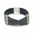 Leather Bracelet Grey & Black Switch.