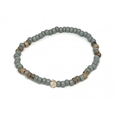 Miyuki Bracelet  Grey & Pink