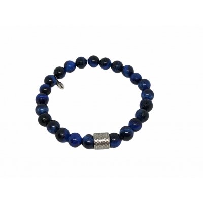 Beaded Men Bracelet Black & Dark Blue