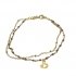 Jasseron Double Bracelet SST Gold & Brown Balls