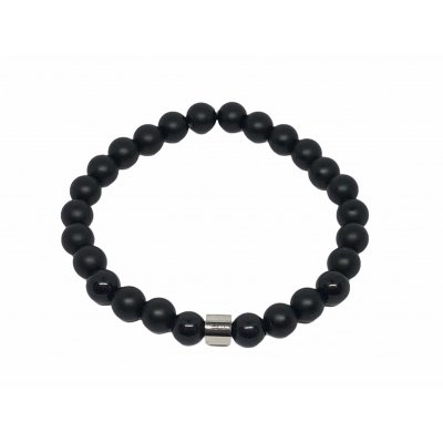 Beaded Men Bracelet Black Shine & Matt