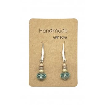 Earrings DQ Silver & Beads Brown and Blue