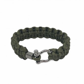 Men Bracelet Big Para Cord Dark Green