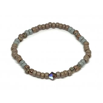 Miyuki Bracelet  Taupe & Grey Beads