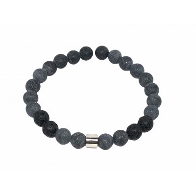 Beaded Men Bracelet Grey Matt