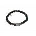 Beaded Men Bracelet Black/Brown & Grey