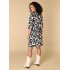 Dress black/off white print Rochelle